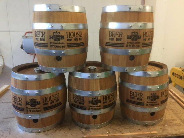 Bierfass Holzkeg 30 Liter mit VA Blase Keg aus Holz